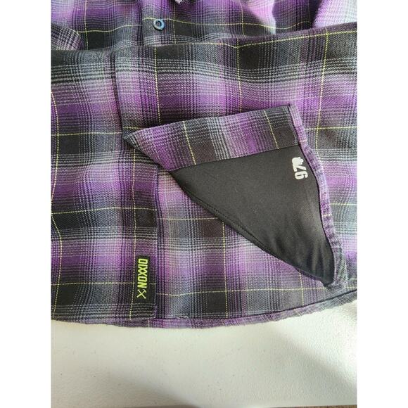 Dixxon Flannel Shirt Mens Medium Purple Plaid LS Ballistic 97 BJ Baldwin Punk - Picture 6 of 15